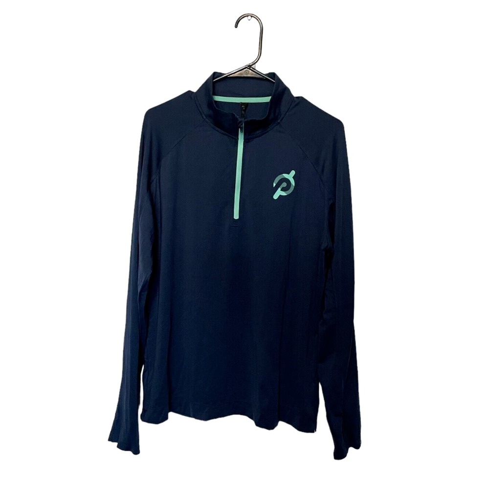 Rhone x Peloton 1/4 Zip Pullover Mens Large Blue Performance Stretch Athletic